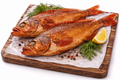 Hot-smoked sea bass