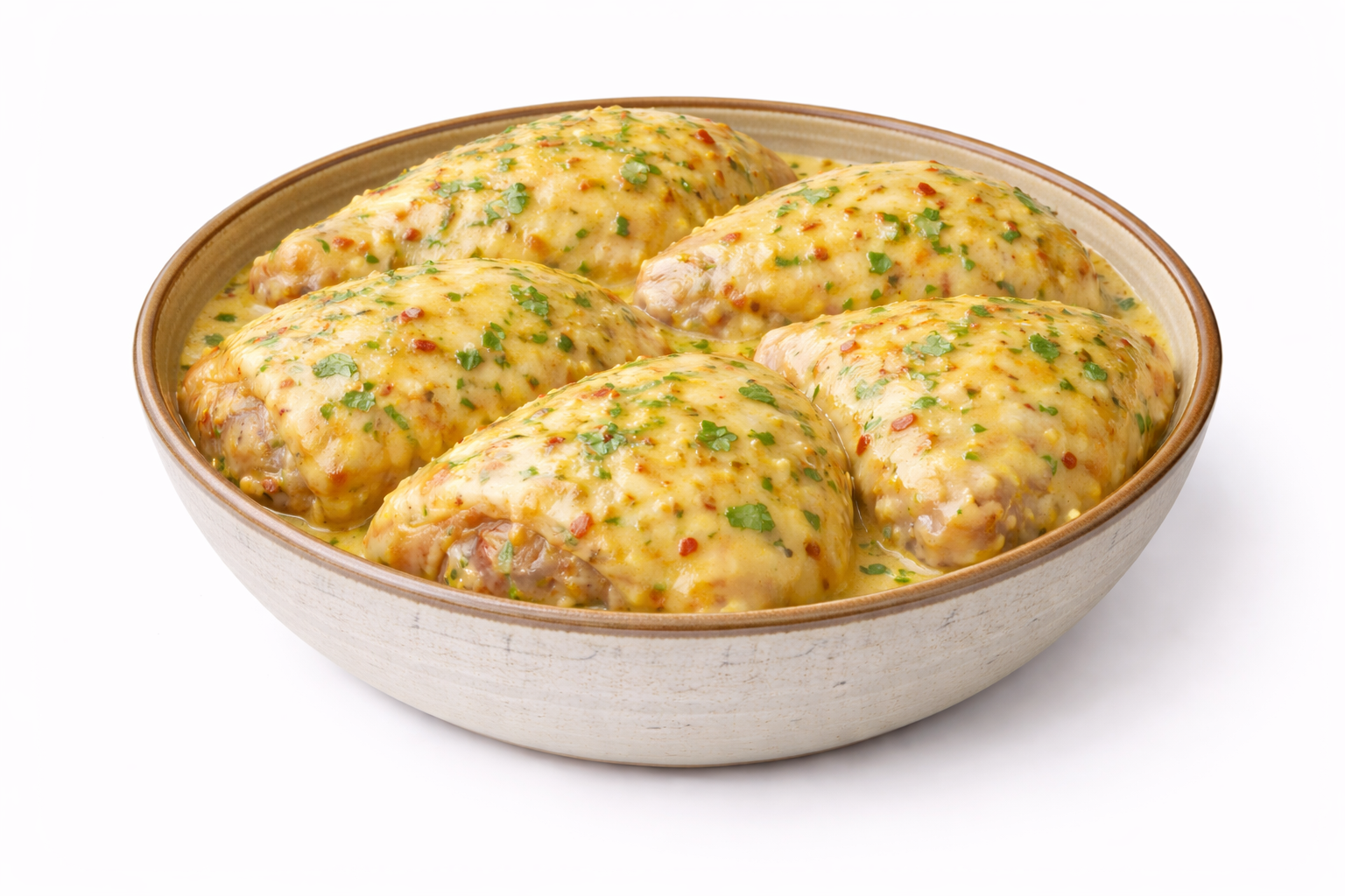 Куриное бедро в манго-йогуртовом маринаде(без кости)