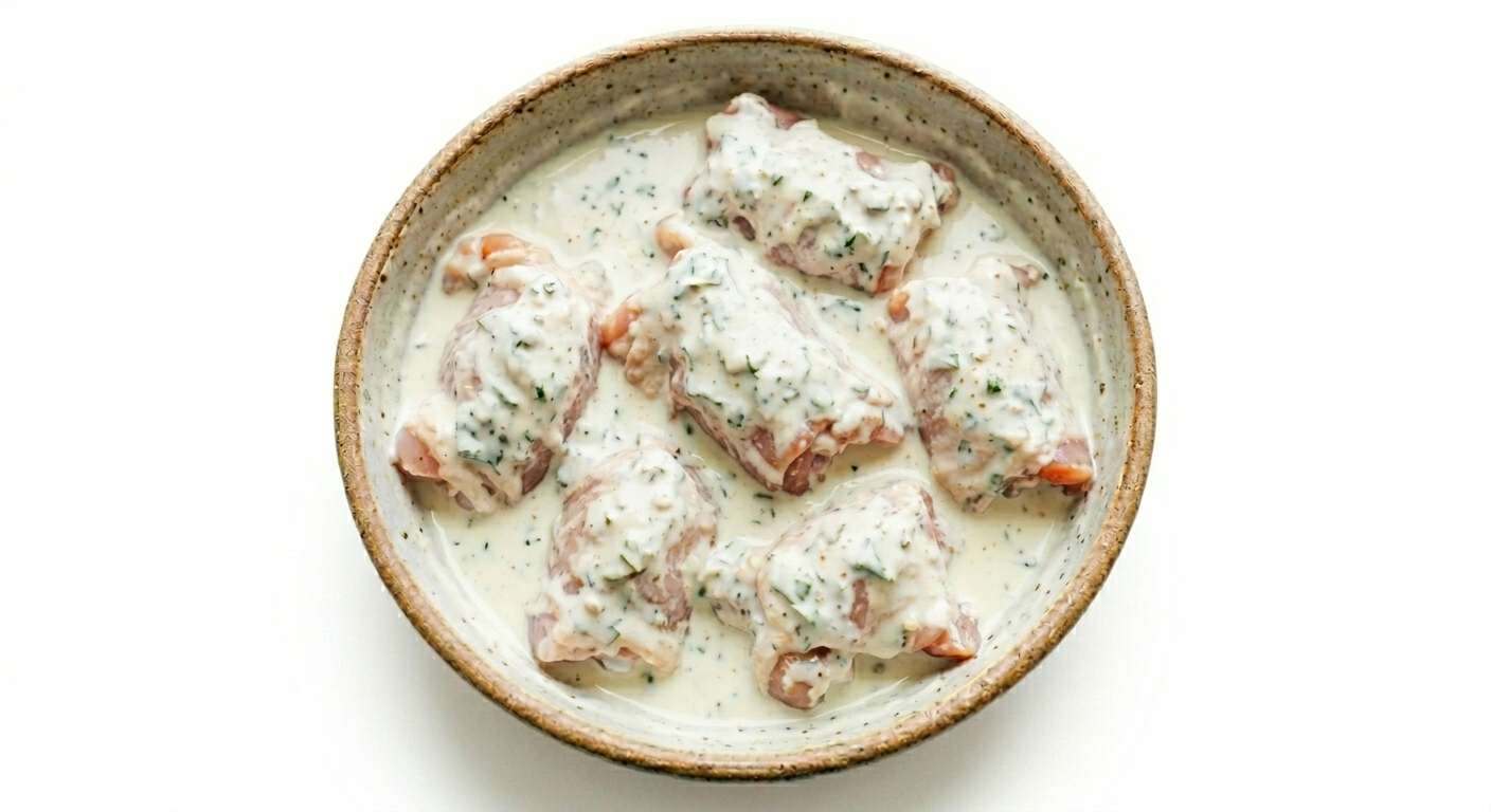 Куриное бедро в кефирном маринаде(без кости)