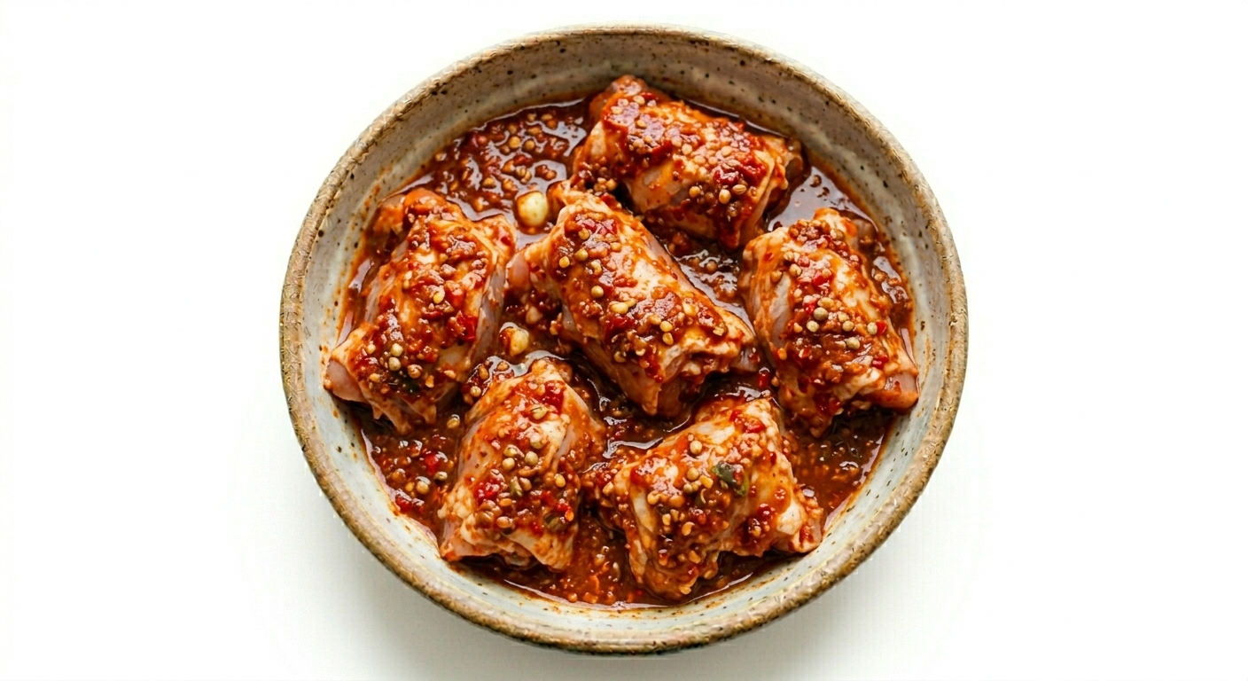 Куриное бедро в аджике(без кости)